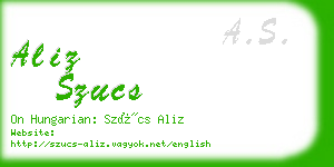 aliz szucs business card
